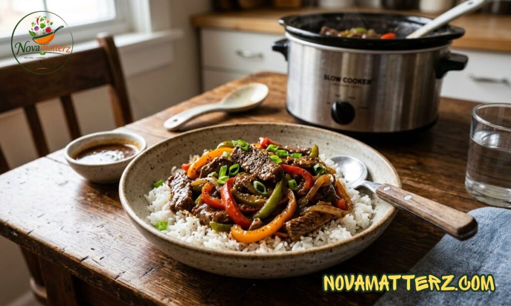 Slow Cooker Pepper Steak